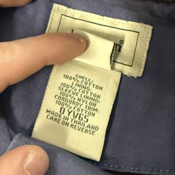 LL Bean Womens Blue Long Field Coat Aztec Southwestern Lining Corduroy Trim M - Picture 4 of 7